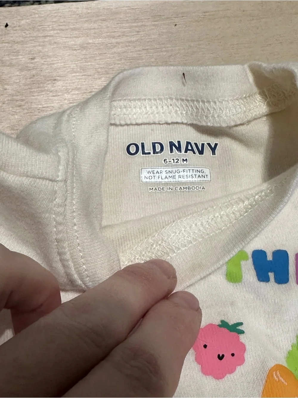 Old navy Kids eat the Rainbow Fruit veggie Pajama outfit Set 6-12 month set